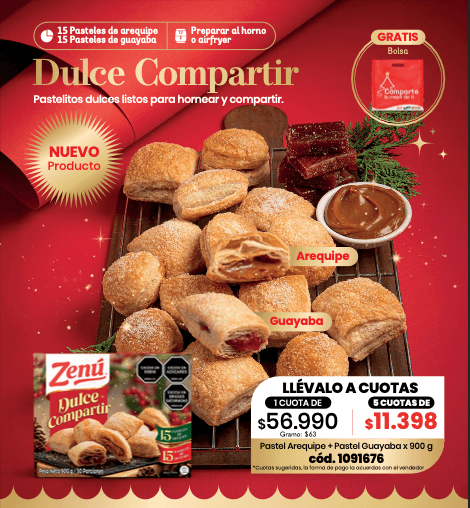 Dulce Compartir Zenú — 15 Pasteles de Arequipe + 15 Pasteles de Guayaba