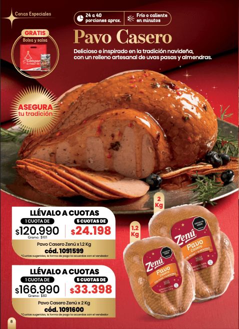 Pavo Casero Zenú 2 Kg — listo para servir